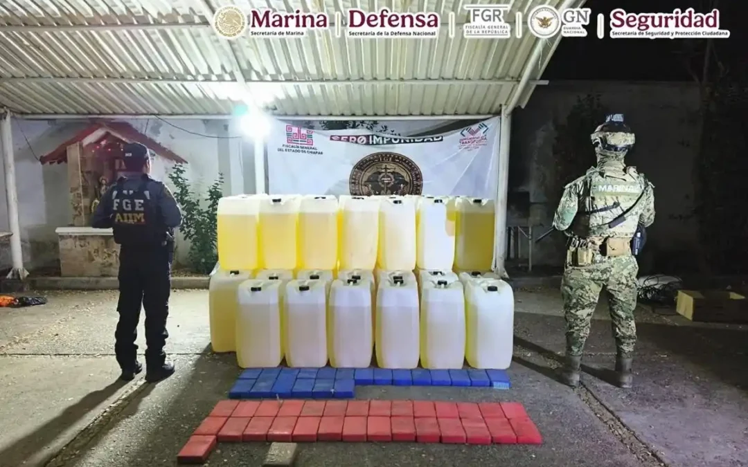 Aseguramiento de droga en Chiapas deja decomisos y detenidos