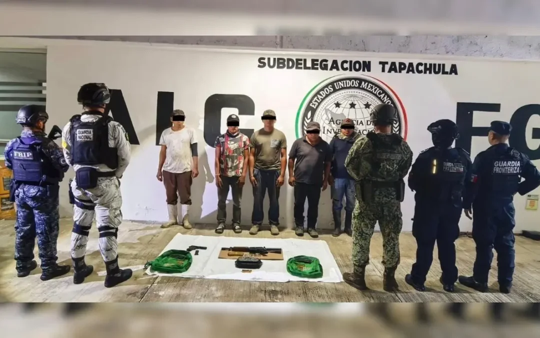 Operativos en Chiapas dejan ocho detenidos y arsenal asegurado en Cintalapa y Huehuetán